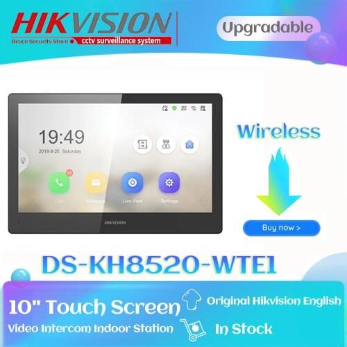 Original Hikvision 10 Inch Video Intercom for Home Monitor Network Indoor Station Wireless Colorful TFT Screen DS-KH8520-WTE1