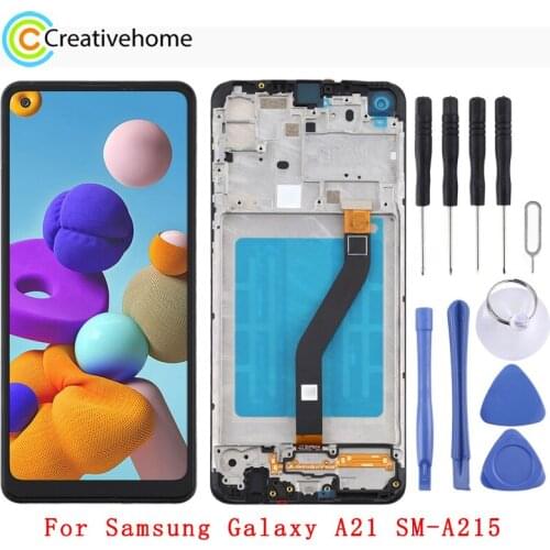 Original LCD Screen and Digitizer Full Assembly With / Without Frame for Samsung Galaxy A21 / SM-A215