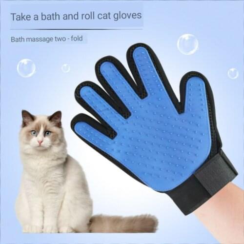 Pet supplies hot style of pet lu wool gloves in addition to MAO lu cat gloves silicone massage bath gloves