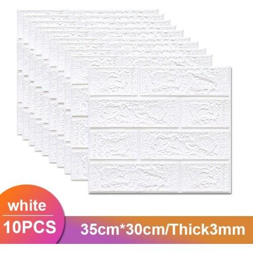 Self Adhesive Waterproof Tv Background Brick Wallpapers 3d Wall Sticker Living Room Wallpaper Mural Bedroom Decorative 35x35cm