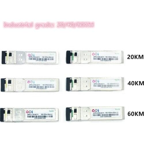 SFP 10G LC 20/40/60KM 1270nm/1330nm Single Fiber SFP Optical Module SFP Transceiver Industrial grade -40-85 Celsius for switch