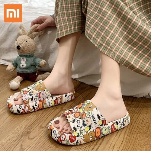 Xiaomi Non-slip Women Summer Platform Slippers Beach Slide Sandals Flip Flops Cartoon Candy Bear Ladies Girls Bathroom Shoes