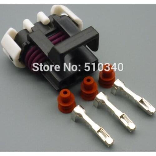 1set 3-hole auto waterproof jacket harness plug female connector with terminal block Front Lamp Plug For CHEVROLET