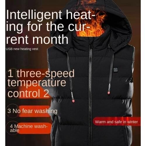 USB Warm Sprots Thermal Coat Heatable Vest 9 Areas Hooded Heated Jackets Mens Womens Winter Outdoor Electric Heating Jackets