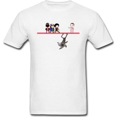 The Other Side Tops & Tees Male Stranger Things T-shirt Men Simple Cartoon Eleven Print Clothing Cotton Tshirt Upside Down Shirt