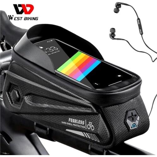 Bicycle Bag Bike Front Tube Frame Bags Waterproof 7.0 inch Touch Screen Phone Bag Reflective Cycling Tools Storage Panniers