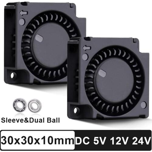 10 Pieces Gdstime 30x30x10mm Blower Fan Dual Ball Bearing DC 5V 12V 24V 30mm 3010 Turbo Blower Cooling Fan 3D Printer Cooler Fan