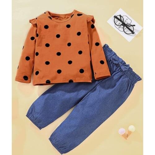 Spring and Autumn Childrens Casual Wear Set Girls' Long Sleeve T-Shirt and Pants Two-piece Set