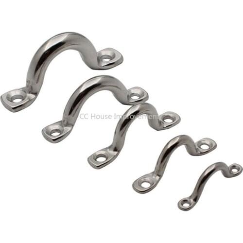 High Duty 316 stainless steel Pull buckle Heavy Duty Pad Eye Plates Staple Ring Hook boat or canoe rigging