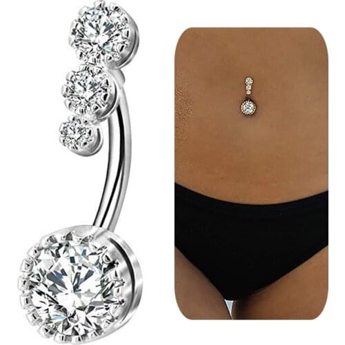 Crystal Belly Button Rings For Women Drop Dangle Navel Rings Belly Piercing Summer Accessories Sexy Body Piercing Body Jewelry