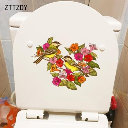 ZTTZDY 24.1×18CM Classical Flowering Branches Creative Bathroom Toilet Stickers Home Room Wall Decals T2-1486