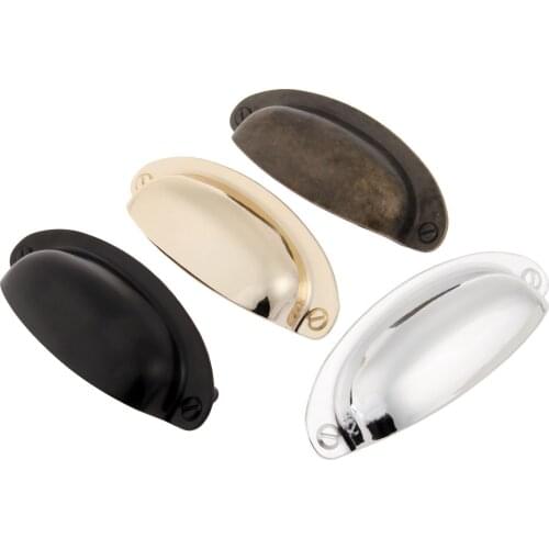 1set 108mm*40mm Shell Pull Handle Antique Bronze/Gold/Silver/Black Vintage Knob screw Furniture Hardware Cabinet Drawer Door