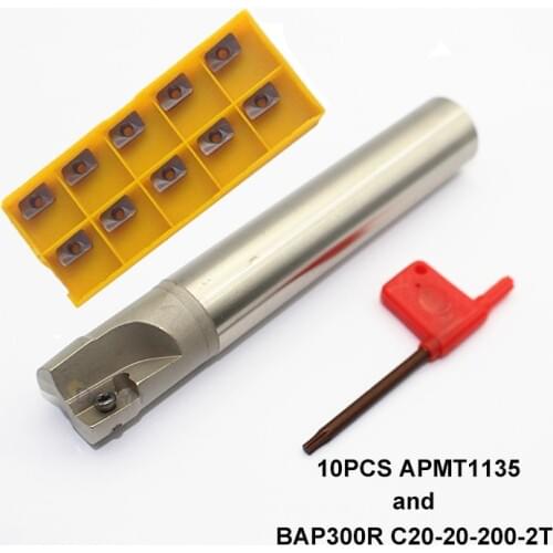 1PCS 20mm Face Milling Holder BAP300R C20 20 120 150 200mm APMT1135 M2 H2 CNC Lathe Mill Cutter Tool Carbide Inserts Set