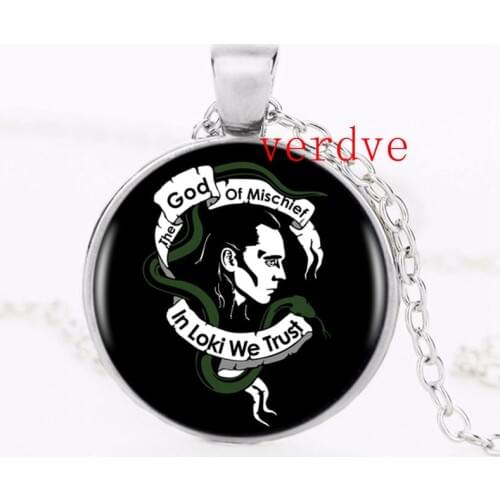 1pcs/lot 2017 Fashion Loki God Of Mischief Logo Pendant Necklace Art Handmade Resin Black Chain Necklace Women Jewelry