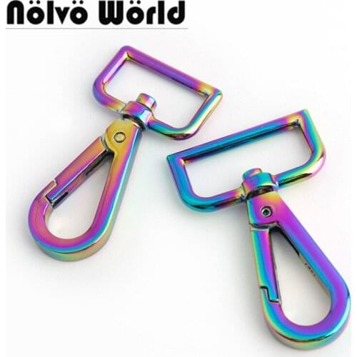 10-50pcs Rainbow 25mm 32mm High thick metal swivel clasp lobster claws swivel hooks hardware hook clasp trigger snap hook