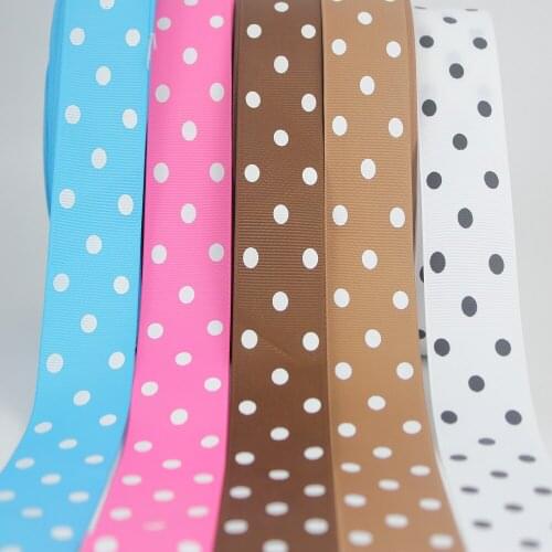 10 yards 38mm white Polka Dot printed Grosgrain Ribbon Gift packaging chirstmas decoration DIY handmade materials band