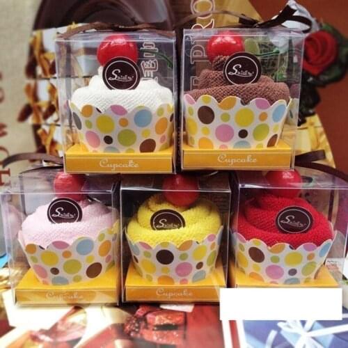 10Pcs Sweet Cake Towel Favor Bridesmaid Wedding Birthday Gift Towel Gift Ideas Color Random