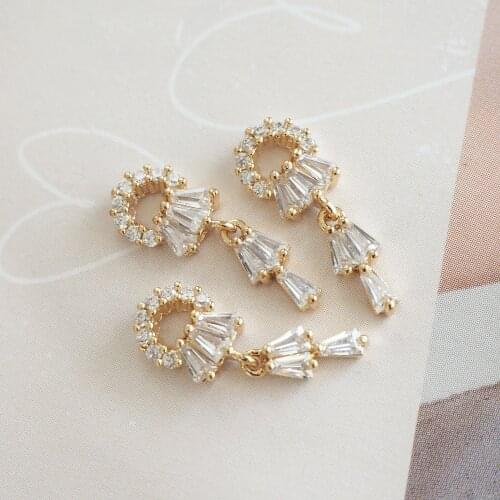 10pcs Hollow circle Zircon Pendant Nail Art Crystal jewelry Rhinestone nail supplies nails accessories nail decorations charms