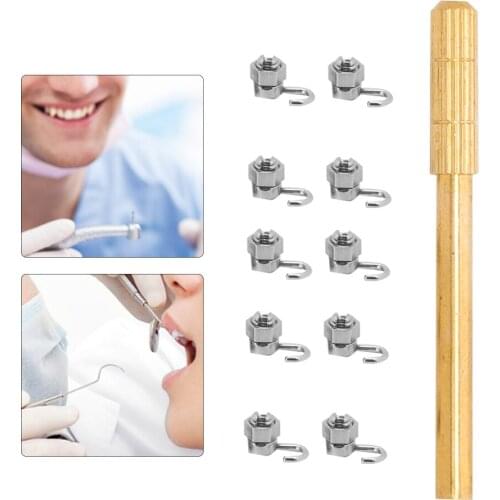 10Pcs Dental Inserted Orthodontic Activity Crimpable Hook Stop Lock Dental Fastening Tool Accessory Disinfection Used Repeatedly