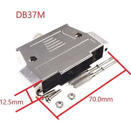 2Pcs D-SUB Connector Hood 37 Position for Wire Solder 37 Pin 2 Rows D-sub Connector Metal Shell Housing Industrial Level