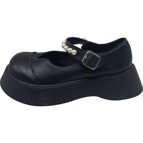 2021 Summer New Thick-Soled JK Uniform Womens Shoes Dark Punk Style Small Leather Shoes Girl Cosplay Maid Shoes Mary Jane Shoes
