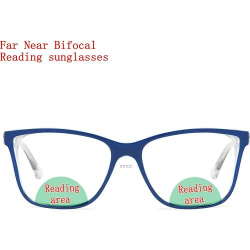 2021 New Outdoor Photochromic Bifocal Reading Glasses Multifocal Near Far Square Business Presbyopic Glasses for Men NX