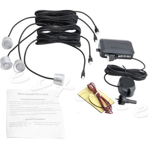 4 Parking Sensors Car Backup Reverse Radar Rearview Buzzer Sound Alarm Drop shipping