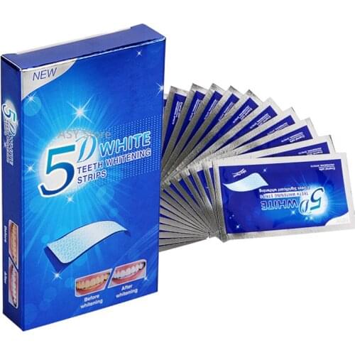 5D Gel Teeth Whitening Strips White Tooth Dental kit Oral Hygiene Care Strip for false Teeth Veneers Dentist seks Whiten gel