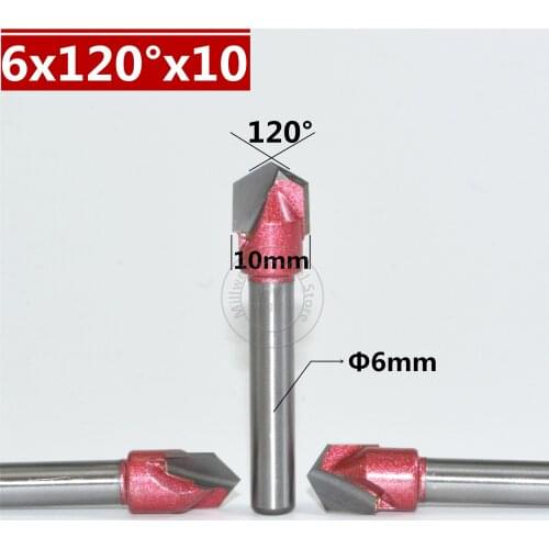 6mm*120°*10mm,CNC Tungsten steel 3D V bit,CNC machine tool,PVC,MDF,Acrylic,Carbide end mill,woodworking insert router bit