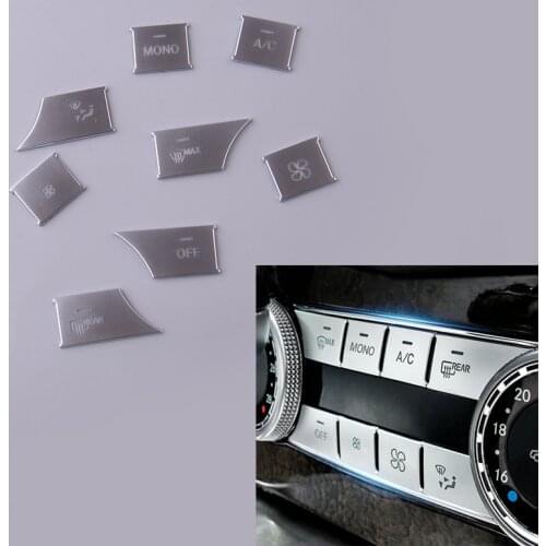 8Pcs Air Condition Buttons Cover Trim Cap Fit For Mercedes Benz C Class W204 GLK 2008 2009 2010 Left Hand Drive