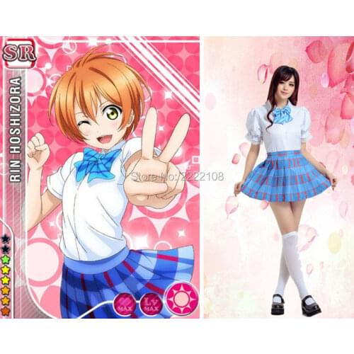 Free Shipping Cheap Japanese Anime Love Live Cosplay Costumes Girls Halloween Party Lovelive School Uniforms Top+Skirt