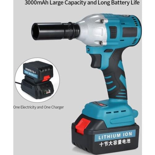 NL721 Brushless Electric Impact Wrench Rechargeable Cordless Impact Wrench 2600mAh Power Tool for Disassembly Drill Installation