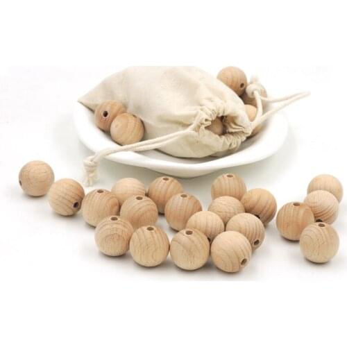 20mm beech wood bead Smooth teether beading DIY Natural round 50pcs good quality from Germany accessory natural safe EA36