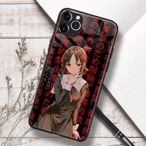 Kaguya Shinomiya Kaguya sama Phone Case for iPhone 11 12 Mini Pro XS Max X XR 6 7 8 SE Plus Samsung Soft TPU Glass Cover Shell