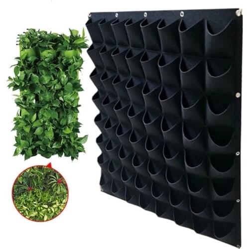 12/25/49 Pockets Garden Vertical Hanging Wall Planter Black Flowers Plant Grow Bag Green Home Decoration Vegetable Planting Pots