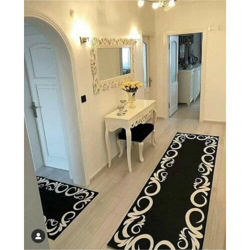 Swan Pattern Corridor Rug Washable Slip-Resistant Faux Leather Base Easy To Clean Foal Feather Fabric Home Decoration Living Room Rug Runner