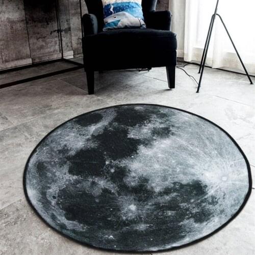 Round Earth Planet Starry Universe Carpet Soft Short Plush No-fade Durable Anti-slip Rug Floor Mat Home Decoration furry rugs