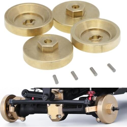 4pcs Brass Wheel Weights Hex Adapter 4mm for Axial SCX24 AXI90081.AXI00001.AXI00002 Upgrades 1/24 RC Crawler Car