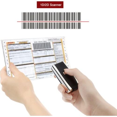 Mini Barcode Scanner Bluetooth Wireless Waybill USB Portable Pocket 2d barcode QR code reader