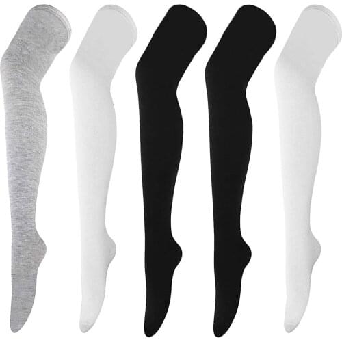 Lovely Socks Hot Sale High Quality 5 Pairs Womens Fashion Solid Color Over The Knee Long Socks High Socks For Dropshipping