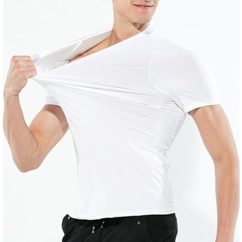 New Men Summer T Shirt Short-sleeve Breathable Shirts Quick-drying Ice Silk T-shirt Solid Color Loose O-neck Men Clothes