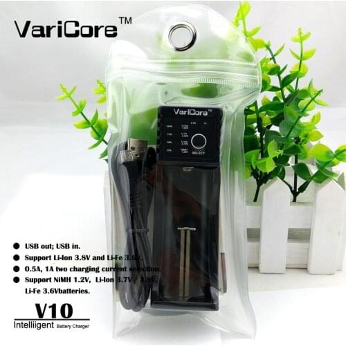 2018 New VariCore V10 lithium battery smart charger 1.2V 3.7V 3.2V 3.85V AA/AAA 18350 26650 10440 18650 14500 16340 25500 niMh