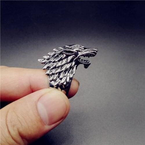 Wholesale Creative Silver Color Dragon Head Animal Male Alloy Ring for Male Party Jewelry Accessories Size 6-13