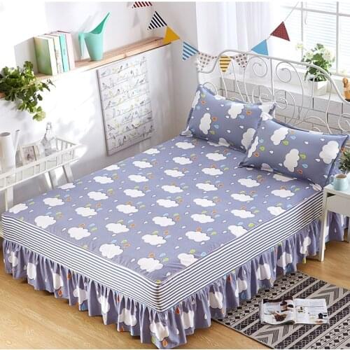 Bedspread Skirt Type Bedspread Single Mattress Cover Protection Dustproof and Antiskid Bedspread Fitted Sheet