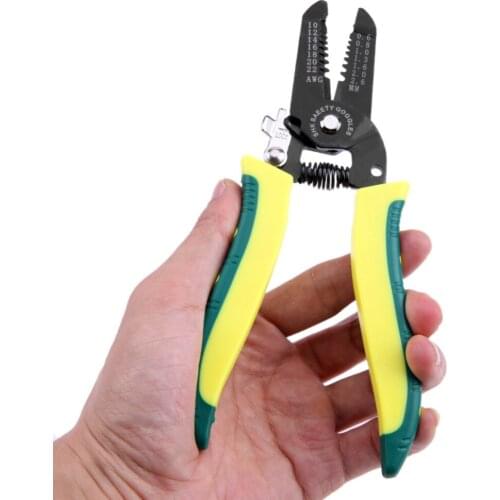 Portable Wire Stripper Pliers Cable Stripping Crimper Crimping Cutter Multi Hand Tool with Manganese Steel for Electrical