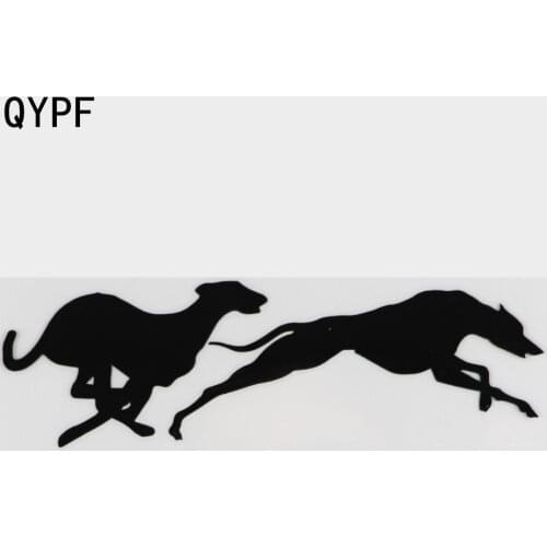 QYPF 16.5CM*5CM Fashion Racing Greyhounds Vinyl Car Window Sticker Decal Animal Motorcycle C15-3211