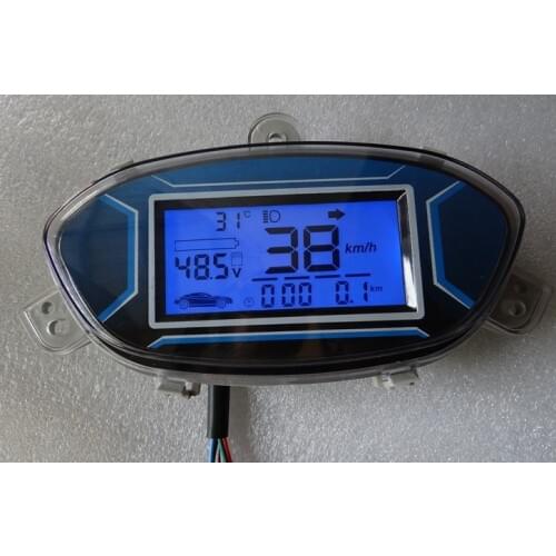 Speedometer Colored/Blue/White Light Gauge With Shell 48-96v LCD DISPLAY Pedal Scooter Motorcycle Instrument Board Dashboard