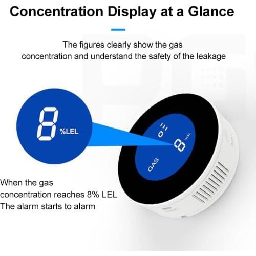 Tuya Smart Wifi Gas Alarm Gas Natural Gas Liquefied Gas Leak Detector Mobile Phone Remote Monitoring For Home Kitchen Use