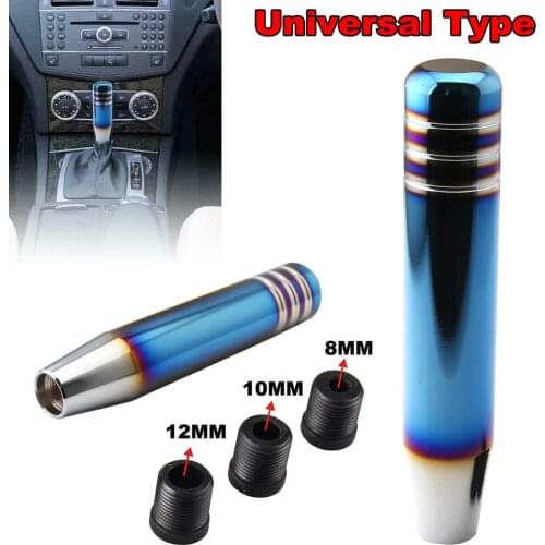 Universal Fit 7"/18cm Bride Burnt Blue Aluminum Racing Car/Auto Manual Gear Shift Knob Shifter Lever Stick Head Replacement Kit