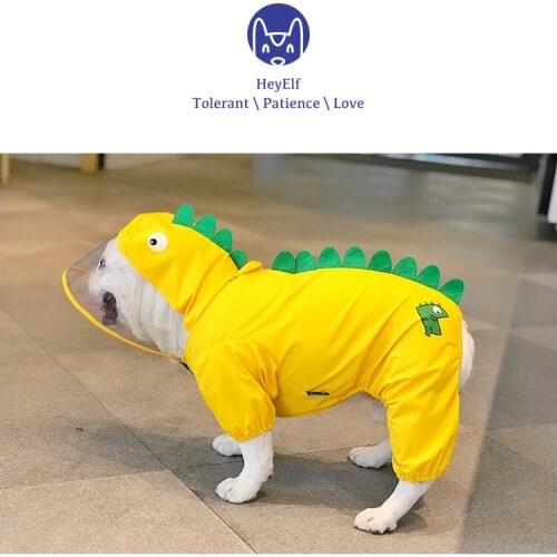 Waterproof Dog Raincoat, Dinosaur Design Puppy Poncho, Water Resistant Dog Hoodie, Dog Coat
